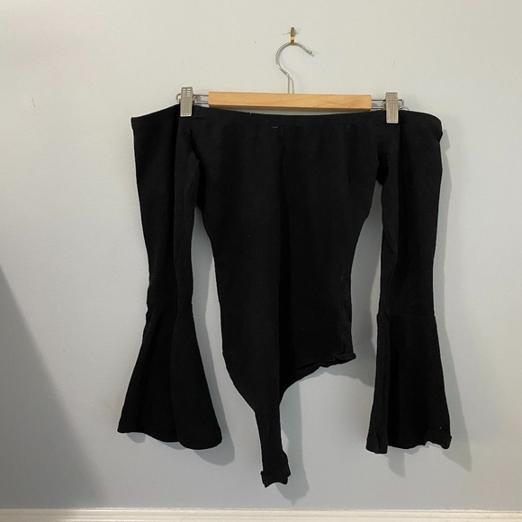 Black Bell Sleeve Bodysuit - Picture 1 of 1